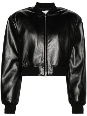 The Frankie Shop Micky cropped bomber jacket - Black
