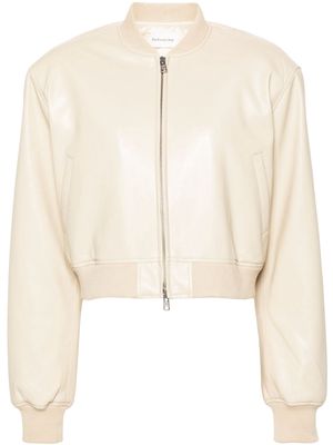 The Frankie Shop Micky cropped bomber jacket - Neutrals