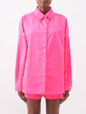 The Frankie Shop - Perla Oversized Twill Shirt Jacket - Womens - Pink