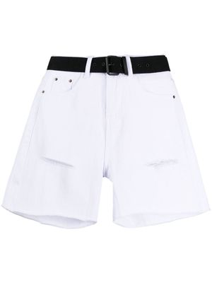 The Frankie Shop ripped detail denim shorts - White
