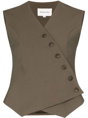 The Frankie Shop sleeveless button-fastening top - Green