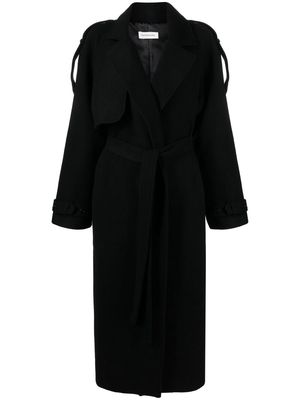 The Frankie Shop Suzanne wool trench coat - Black