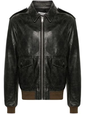 The Frankie Shop Wyatt leather bomber jacket - Black