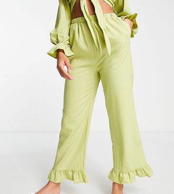 The Frolic frill beach pants in green - part of a set