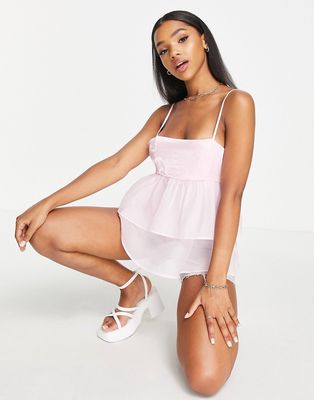 The Frolic organza camisole top in baby pink