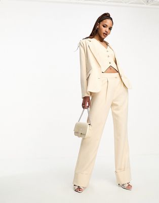 The Frolic tailored relaxed blazer in cream - part of a set-White