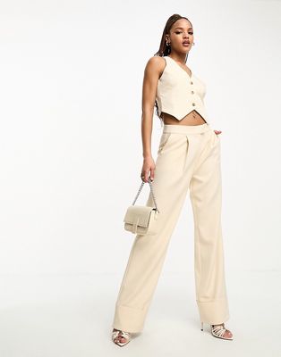 The Frolic tailored relaxed pants in cream - part of a set-White