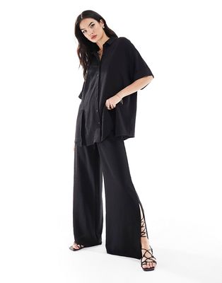 The Frolic Vanora relaxed beach pants in black - part of a set