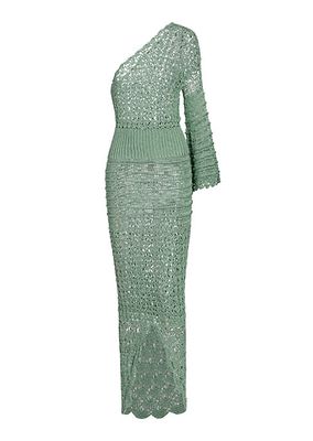 The Garden Party Crocheted One-Shoulder Dress