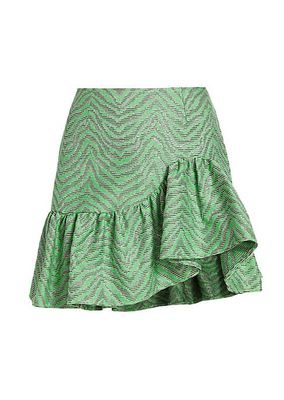 The Garden Party Tiger-Jacquard Miniskirt