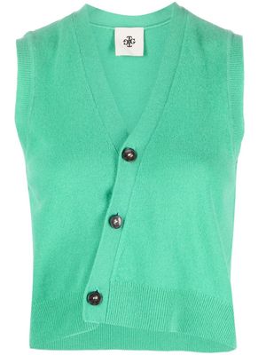 The Garment asymmetric V-neck knit vest - Green