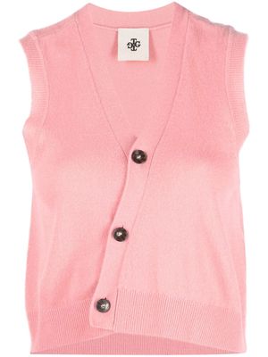 The Garment asymmetric V-neck knit vest - Pink