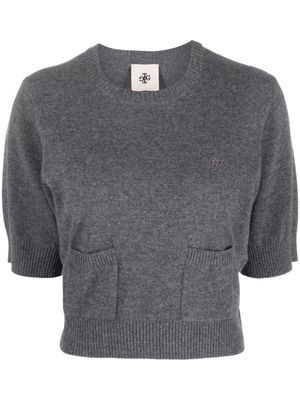 The Garment Como logo-embroidered knitted top - Grey