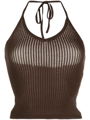 The Garment halterneck knitted-construction top - Brown