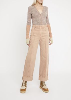 The Genevieve Wide-Leg High-Rise Cotton Jeans