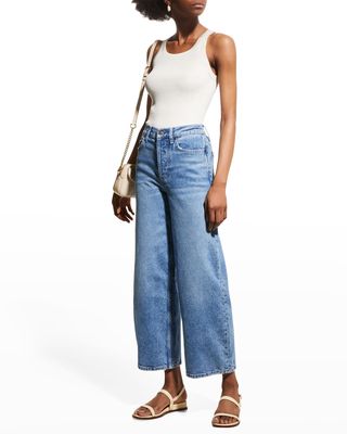 The Getty Crop Wide-Leg Ankle Jeans