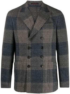 The Gigi Prince of Wales-pattern double-breasted blazer - Blue