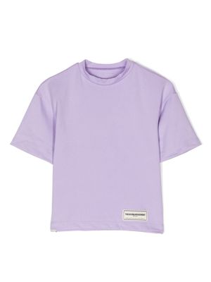 THE GIVING MOVEMENT logo-patch crew-neck T-shirt - Purple