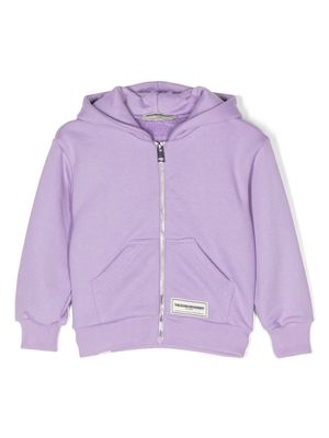 THE GIVING MOVEMENT logo-patch zip-up hoodie - Purple