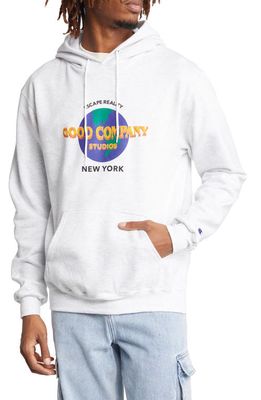 THE GOOD COMPANY Reality Cotton Blend Graphic Hoodie in Grey