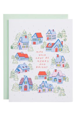 THE GOOD TWIN Set of 6 Merry Houses Holiday Cards in Multi