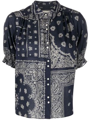 The Great. bandana-print short-sleeved shirt - Blue