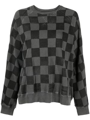 The Great. checked crew-neck sweatshirt - Black