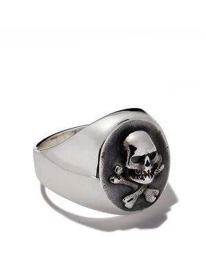 The Great Frog skull and crossbones signet ring - SILVER