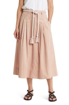 THE GREAT. The Field Cotton Corduroy Midi Skirt in Strawberry Jam