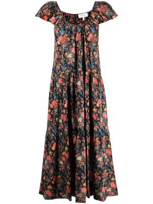 The Great. The Plumeria floral-print dress - Black