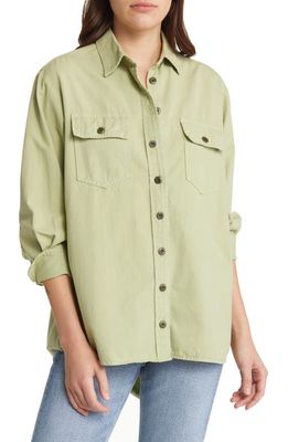 THE GREAT. The Rancho Cotton Shirt in Washed Sweetgrass