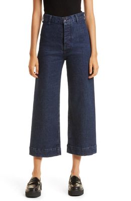 THE GREAT. The Sefair Crop Wide Leg Jeans in Rodeo Wash