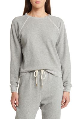 THE GREAT. The Shrunken Raglan Sleeve Sweatshirt in Varsity Grey