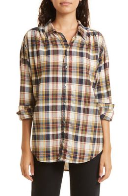THE GREAT. The Society Plaid Button-Up Shirt in Country Plaid