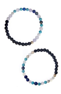 The Healer’s Collection Men's N16 Protection & Inner Strength Set of 2 Healer's Bracelets in Black 