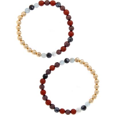 The Healer’s Collection N82 Gut Health Set of 2 Healer's Bracelets in Yellow Gold 