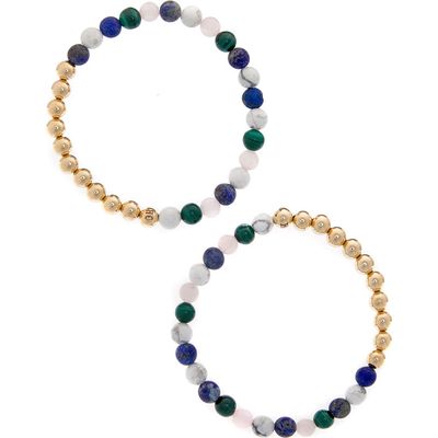 The Healer’s Collection N91 Mental Focus Set of 2 Healer's Bracelets in Yellow Gold 