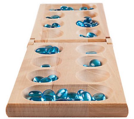 The Hey] Play] Wooden Folding Mancala Game