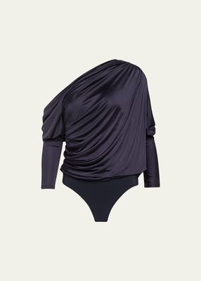 The Holden Ruched Long-Sleeve Bodysuit