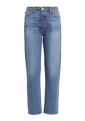 The Honor High-Rise Straight Ankle Jeans