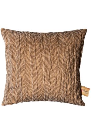 The House of Lyria Fleo leaf-print cushion - Brown