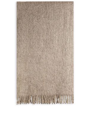 The House of Lyria Inafferabile fringed mohair throw - Neutrals