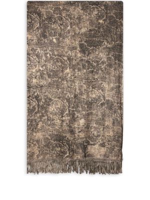 The House of Lyria Inule abstract-pattern linen throw - Grey
