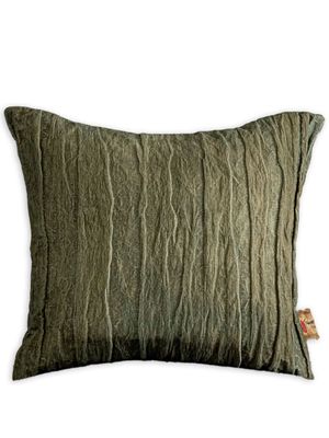 The House of Lyria Paesaggio crepe-texture cotton cushion - Green