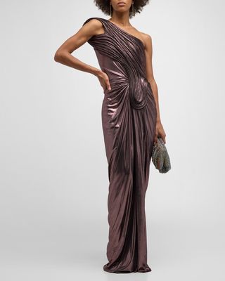 The Infinite Sculpted One-Shoulder Draped Gown