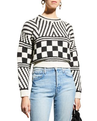 The Itsy Multi-Printed Cropped Sweater