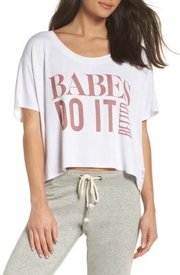 The Laundry Room Babes Do It Better Crop Tee in White