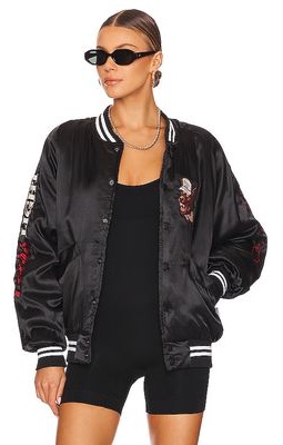The Laundry Room Beer Wolf Bomber Jacket in Black