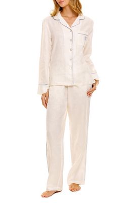 The Lazy Poet Emma Linen Pajamas in White Linen