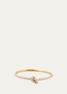 The Legacy Knot Bangle, Full Pavé in Yellow Gold and White Diamonds